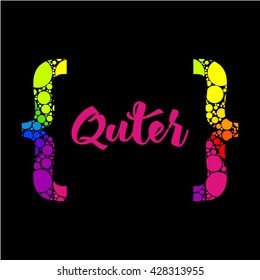 Multi-colored braces for text, title, release quotes. Abstract rainbow text box design with colorful bracket and your text