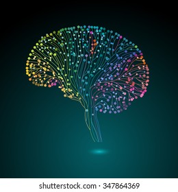 Multicolored Brain Connections, Eps10 Vector