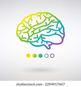 multicolored brain icon on a light background