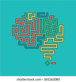 Multicolored brain icon vector design