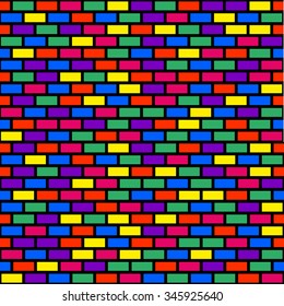 Multicolored bricks pattern