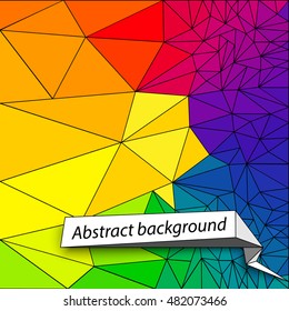 Multi-colored bright abstract background with geometric design and text field vector illustration