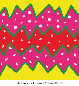 Multicolored bright abstraction, background with elements of geometric and ethno shapes. Drawing, template for printing.