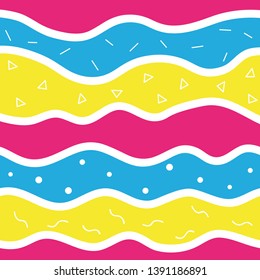 Multicolored bright abstraction, background with elements of geometric shapes. Drawing, template for printing.