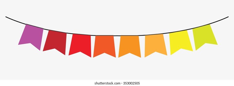 Multicolored bright buntings garlands vector