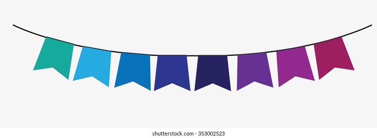 Multicolored bright buntings garlands vector