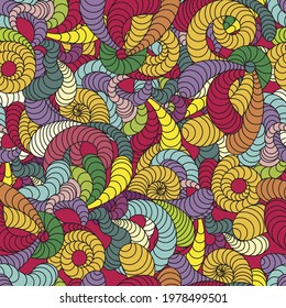 multicolored bright cheerful seamless pattern with striped elements