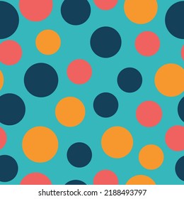 Multicolored Bright Circles, Confetti Seamless Pattern On A Background. Seamless Pattern With Hand Drawn Fancy Circle. 