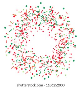 Multicolored bright confetti on isolated white. Geometric background with glitters. Circle pattern for design. Print for flyers, posters, banners and textiles. Greeting cards. Luxury texture