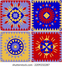 multicolored bright and contrasting geometric shapes seamless pattern without background