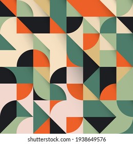 Multi-colored bright creative abstract Geometric Shapes Background. Seamless Vector