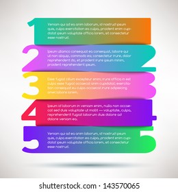 Multi-colored bright design banners in the form of numbers. Vector illustration