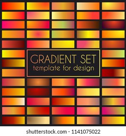 Multicolored bright gradient set. Template for design