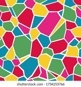 Mosaico multicolor brillante, efecto de trozos de vidrio. Patrón inexorable para tela, papel pintado, papel envolvente.