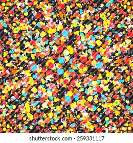 Multicolored bright spots of ink