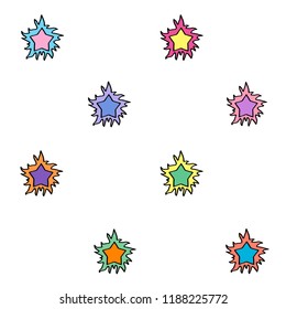 multicolored bright stars