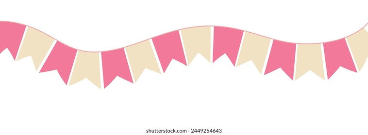 Multicolored bright triangular flags  isolated on a white background
