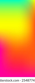 Multicolored Bright Vertical Neon Gradient Background. Vibrant Neon Vertical Gradient Wallpaper. Vivid Fluid Color Overlay for Mobile App. Holographic Hipster Overlay Poster. 3D Fluid Color.