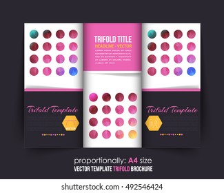 Multicolored Brochure Template, Trifold Design. Business Leaflet, Magazine Cover