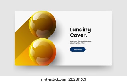 Multicolored brochure vector design illustration. Amazing realistic balls website layout.