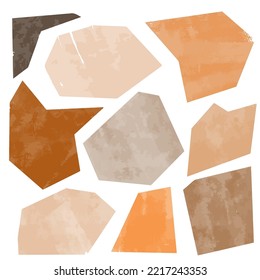 Multi-colored brown-orange typesetting paint, acrylic brush with geometric spots. Vector brushstroke for backgrounds and other designs.