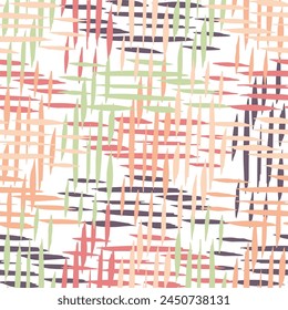  Multi-colored brush strokes are randomly arranged on a black background. Vector. Creamy Pink light beige white lilac violet. Rich multi colored. 