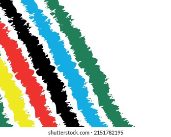 Multicolored brushes on a white background.