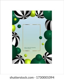 Multicolored bubbles on a green background. Abstract vector illustration.
