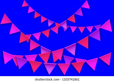 Multicolored Bunting. Celebration flags. Vector illustration EPS10