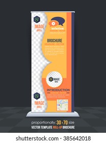 Multicolored Business Roll-Up Banner Template, Vertical Ad Design