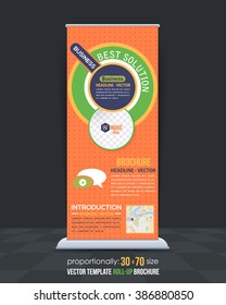 Multicolored Business Roll-Up Banner Template, Vertical Ad Design