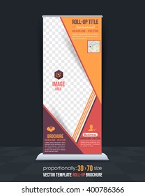 Multicolored Business Roll-Up Banner Template, Vertical Ad Design