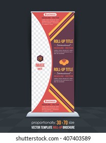 Multicolored Business Roll-Up Banner Template, Vertical Ad Design