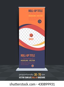 Multicolored Business Roll-Up Banner Template, Vertical Ad Design