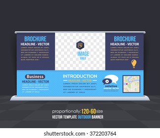 Multicolored Business Theme Outdoor Banner Design, Advertising Vector Template 