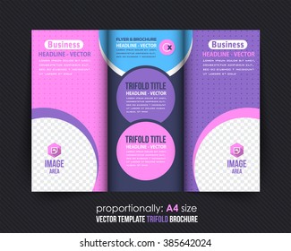 Multicolored Business Tri-fold Brochure, Catalog Vector Design