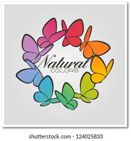 Multicolored butterflies. Beautiful vector illustration.