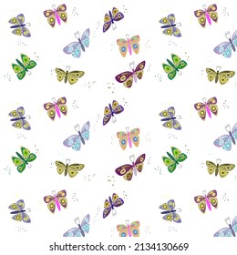 multicolored butterflies on a white background.pattern.high quality for your design.vector illustration.textiles,wallpaper,decoration,print,