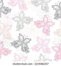 multicolored butterflies on a white background.pattern.high quality for your design. Vector illustration.