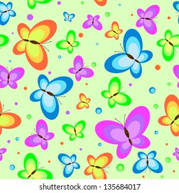 Multicolored butterflies seamless texture