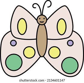 Multicolored butterfly. Baby vector illustration