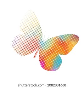 Multicolored butterfly from circles. Vector illustration. beautiful butterfly