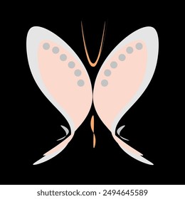 Multi-colored butterfly from folk floral patterns.   Doodle flowers. For design of postcard, sticker, banner