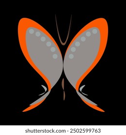 Multi-colored butterfly from folk floral patterns.  butterfly watercolor, isolated on a white