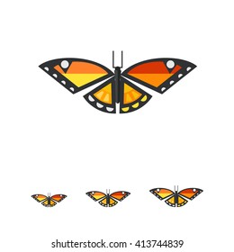 Multicolored butterfly icon