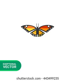 Multicolored butterfly icon