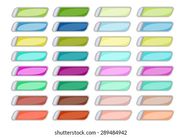 Big Set Cartoon Long Horizontal Buttons Stock Vector (Royalty Free ...