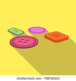 Multicolored buttons for sewing. Sewing and equipment single icon in flat style vector symbol stock illustration web.