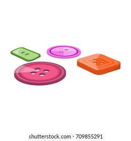 Multicolored buttons for sewing. Sewing and equipment single icon in cartoon style vector symbol stock illustration web.