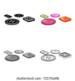Multicolored buttons for sewing. Sewing and equipment single icon in cartoon style vector symbol stock illustration web.